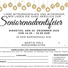 Einladung + Anmeldung Seniorenadventsfeier 2025 - 1